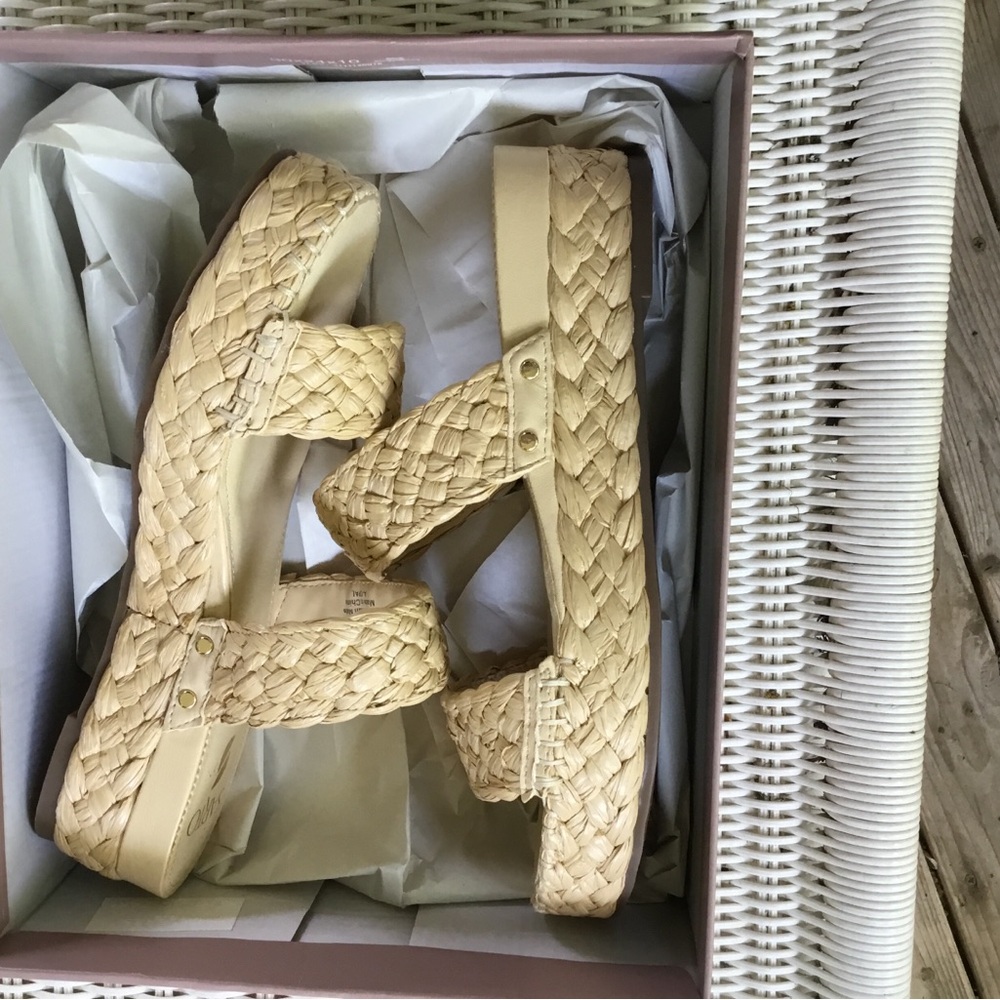 Franco Sarto Women's Straw Woven Sandals